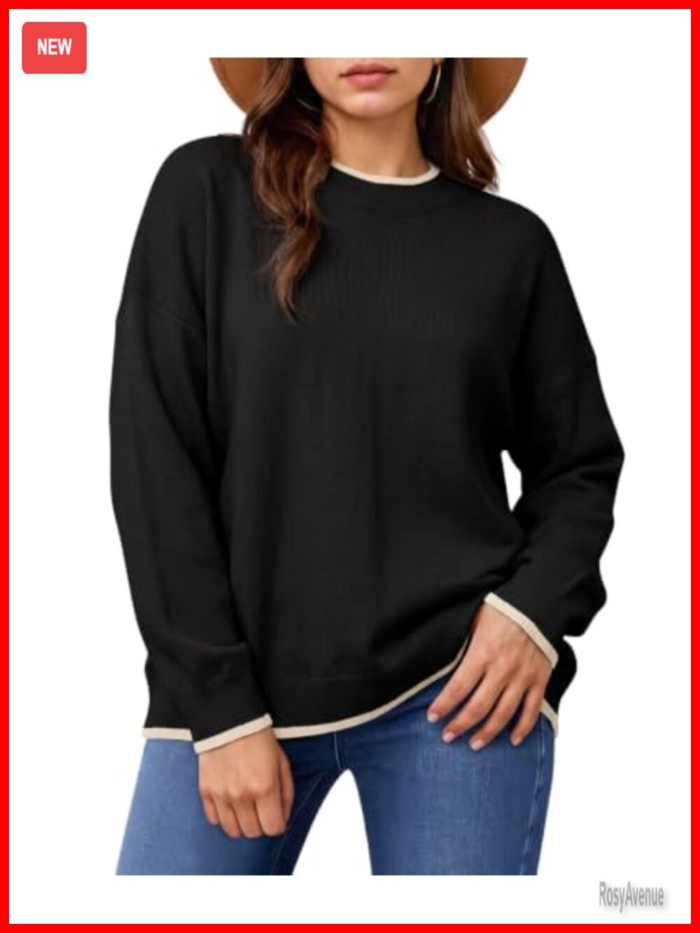 Plus Size Viscose Blend Sweater Pullover Crew Neck Long Sleeve